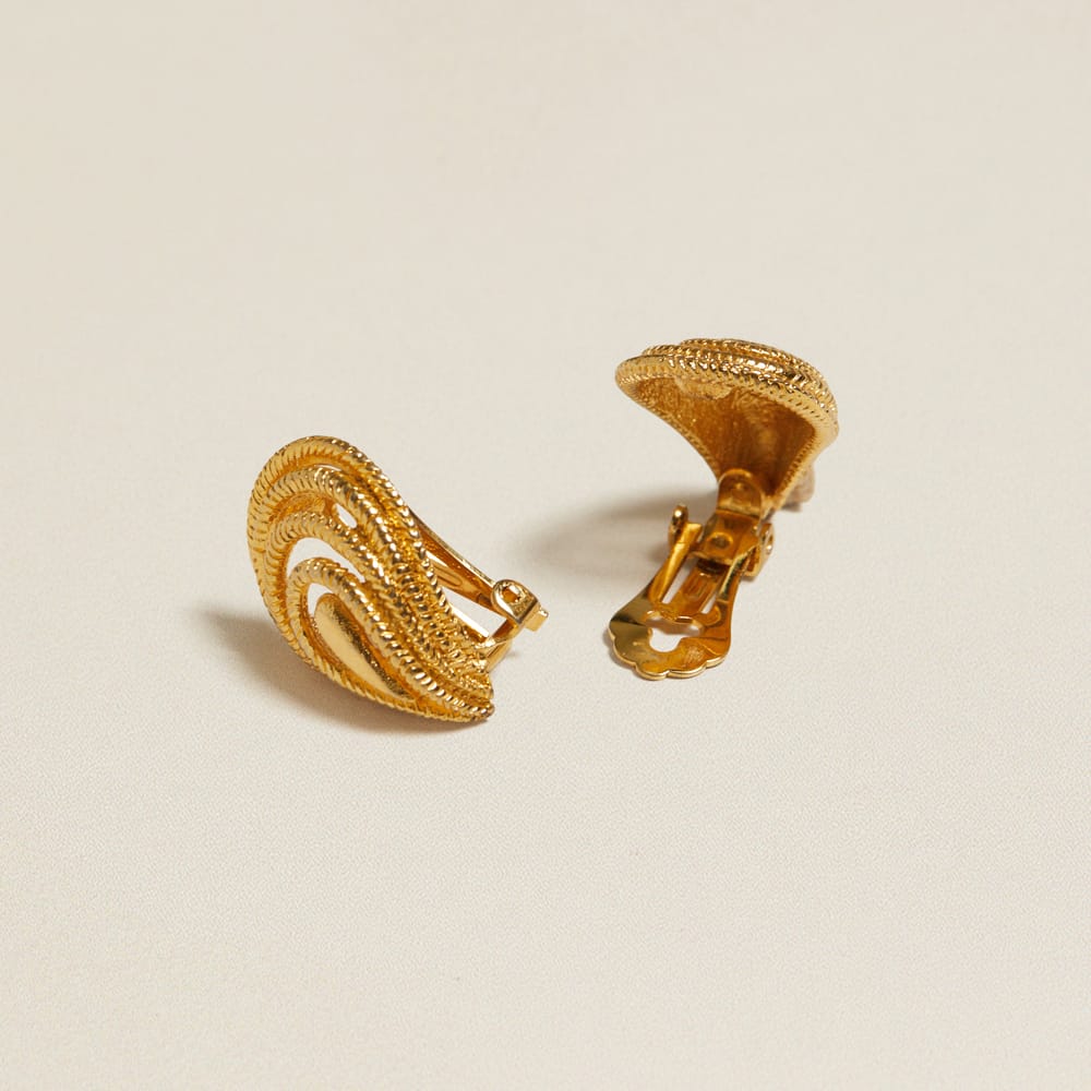 Statement Earring Default Vintage Textured Teardrop Clip-On Earrings Orelia Jewellery