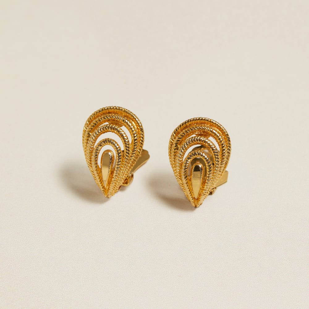 Statement Earring Default Vintage Textured Teardrop Clip-On Earrings Orelia Jewellery