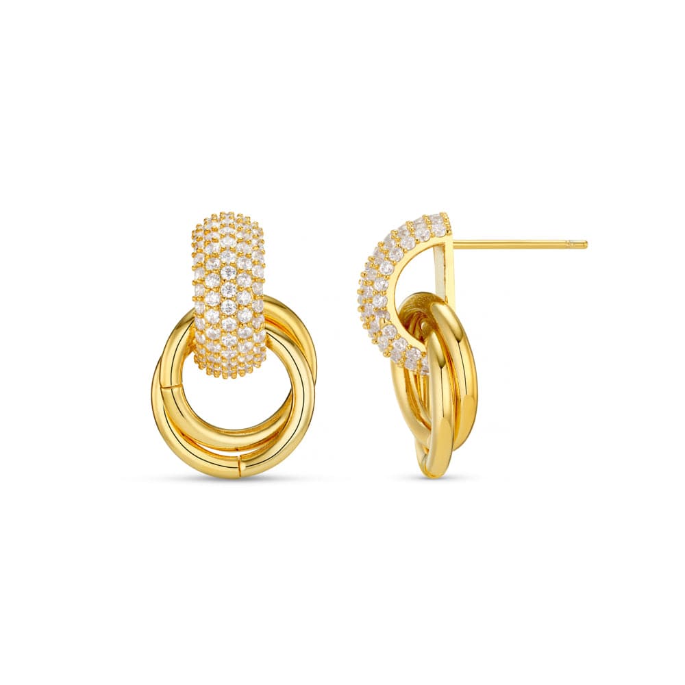 Statement Earring ONE Pavé Interlocking Earrings Orelia Jewellery