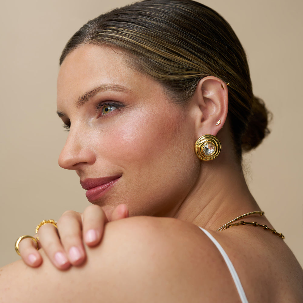Statement Earring Oversized Crystal Dome Earrings Orelia Jewellery