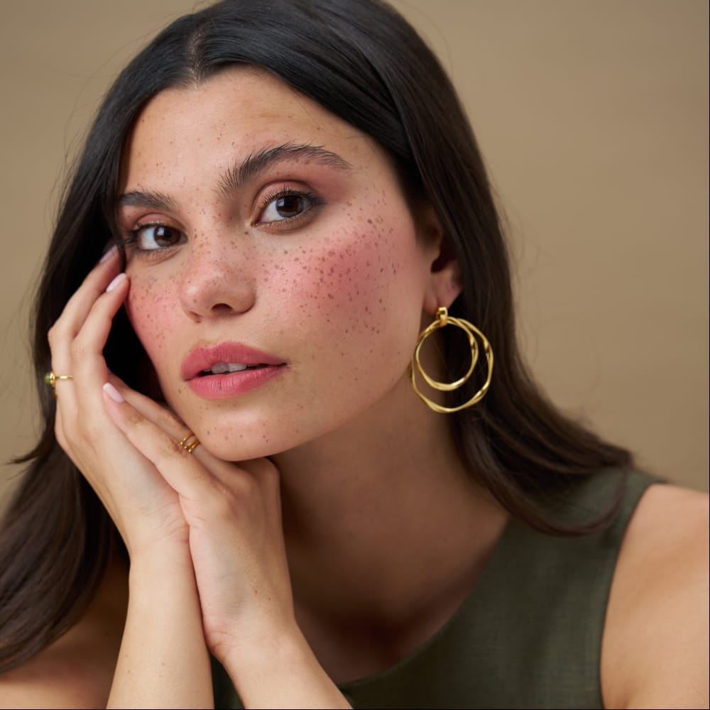 Statement Earring Oversized Ribbon Double Hoop Earrings Orelia Jewellery