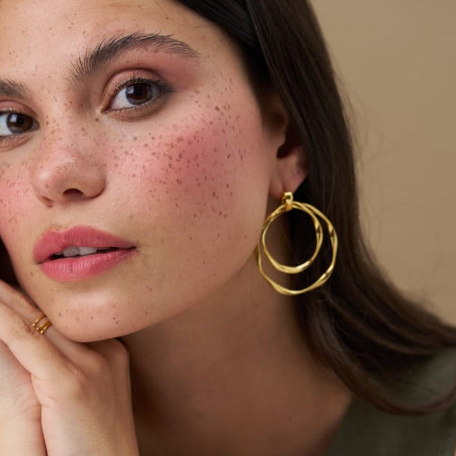 Statement Earring Oversized Ribbon Double Hoop Earrings Orelia Jewellery