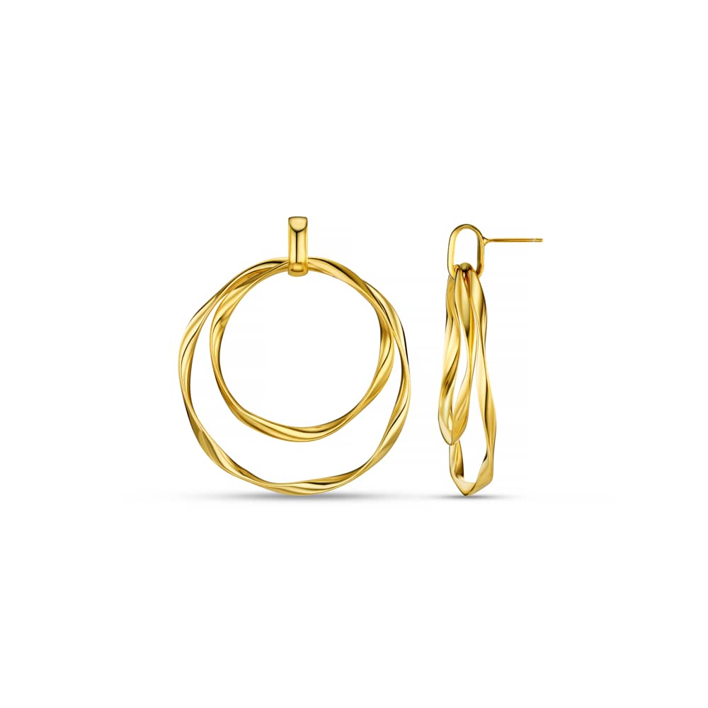 Statement Earring Oversized Ribbon Double Hoop Earrings Orelia Jewellery