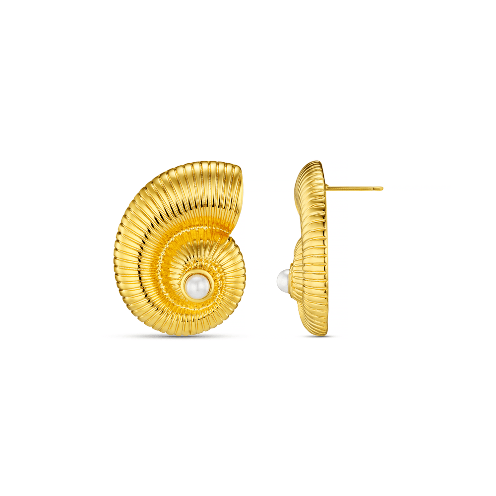 Statement Earring Textured Ammonite Statement Studs Orelia Jewellery