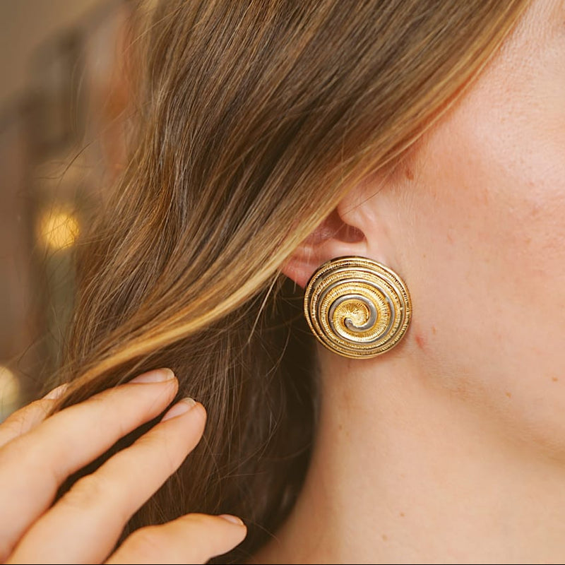 Statement Earring Vintage Chunky Swirl Clip-On Earrings Orelia Jewellery