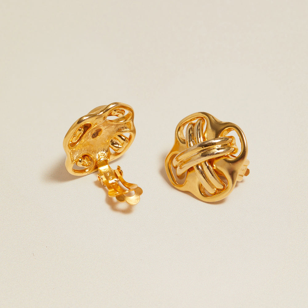 Statement Earring Vintage Laced Button Clip-On Earrings Orelia Jewellery