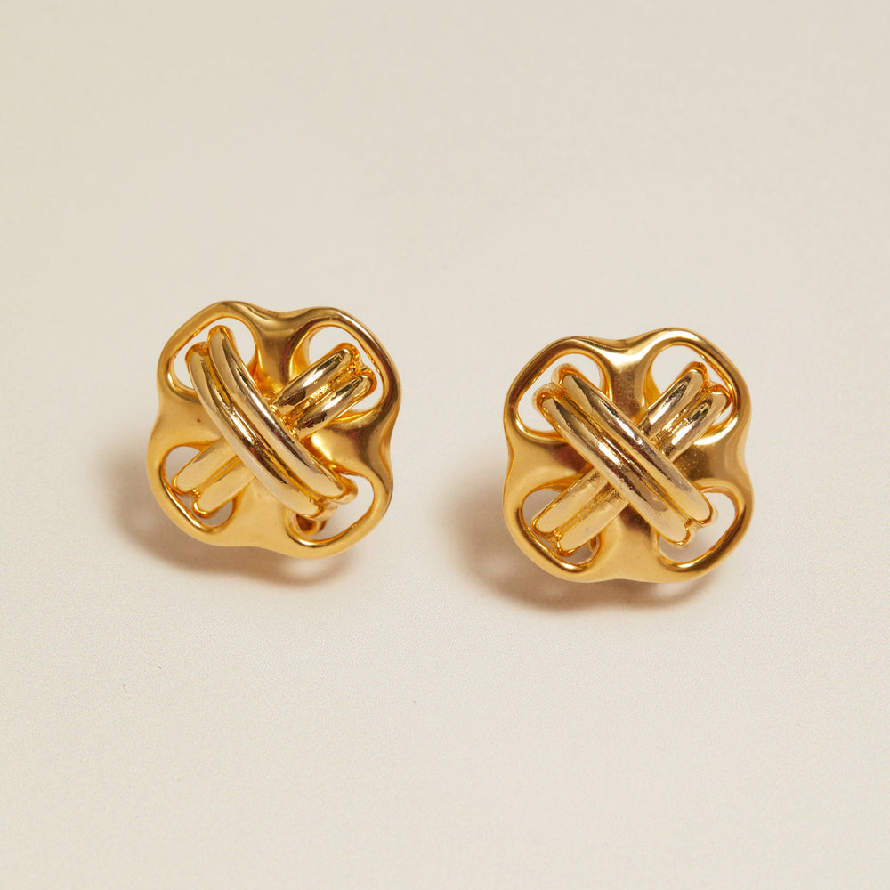 Statement Earring Vintage Laced Button Clip-On Earrings Orelia Jewellery