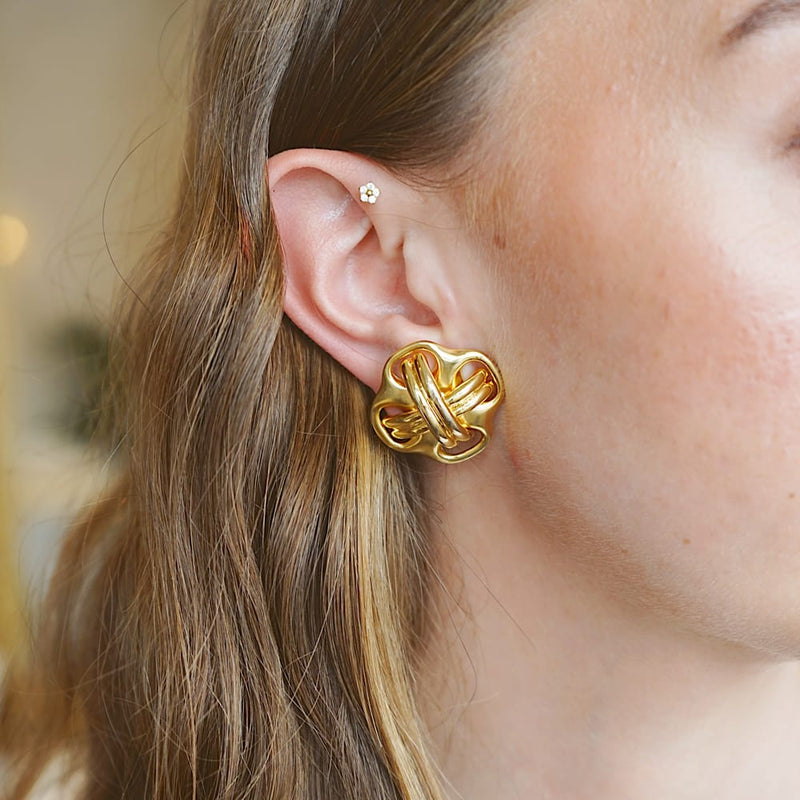 Statement Earring Vintage Laced Button Clip-On Earrings Orelia Jewellery