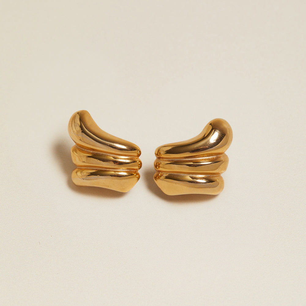 Statement Earring Vintage Linear Wave Earrings Clip-On Earrings Orelia Jewellery