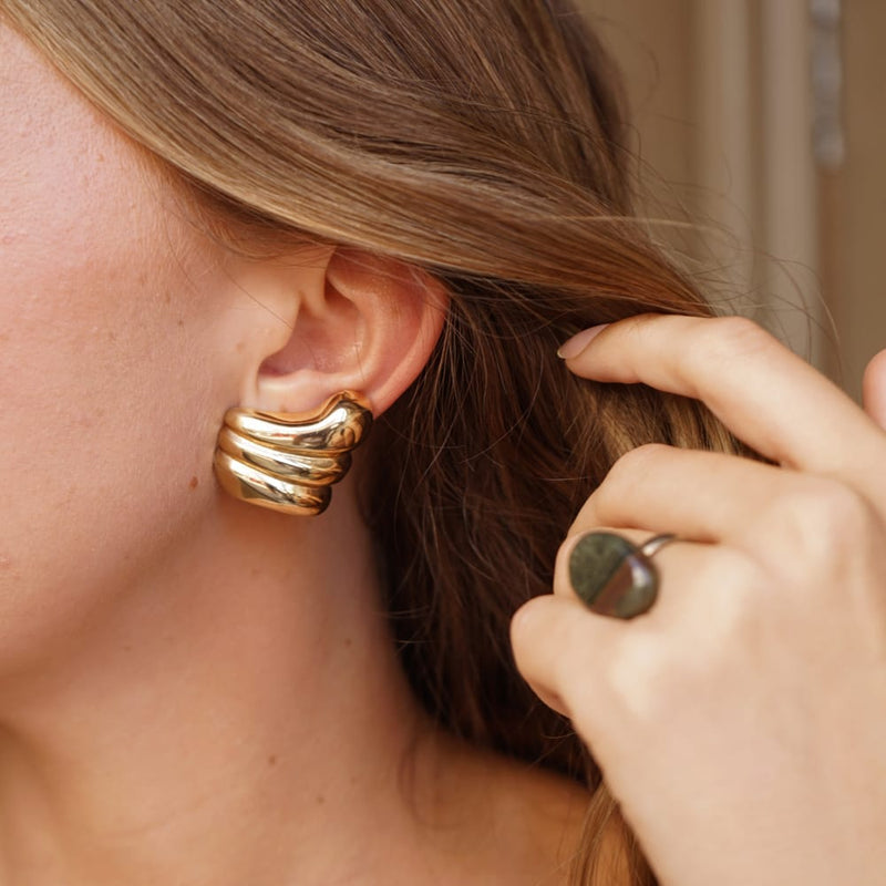 Statement Earring Vintage Linear Wave Earrings Clip-On Earrings Orelia Jewellery