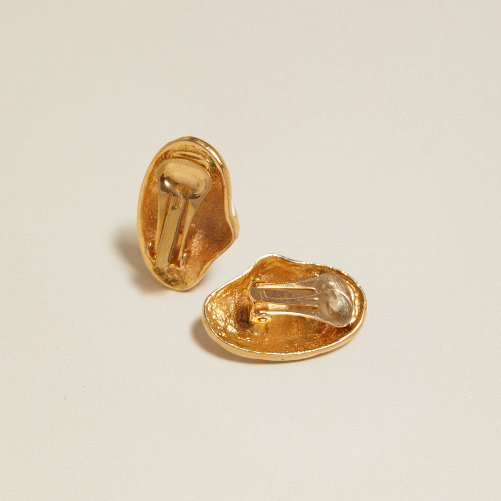 Statement Earring Vintage Pearl Shell Clip-On Earrings Orelia Jewellery