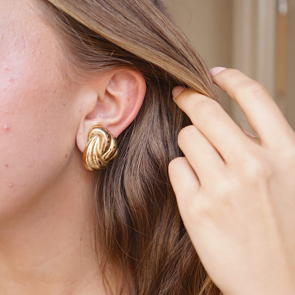 Statement Earring Vintage Sculpted Knot Clip-On Earrings Orelia Jewellery
