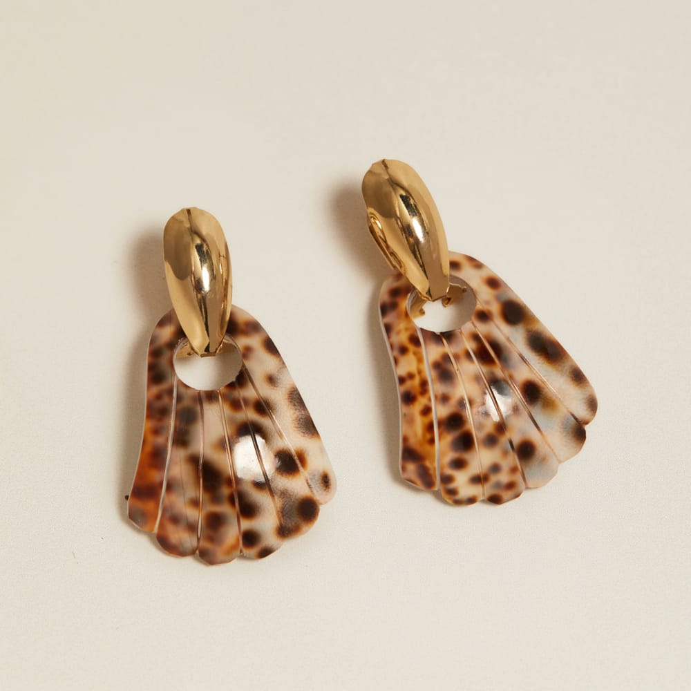 Statement Earring Vintage Tortoiseshell Fan Drop Earrings Orelia Jewellery