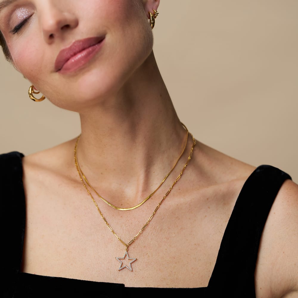 Statement Necklace Crystal Cut-Out Star Necklace Orelia Jewellery
