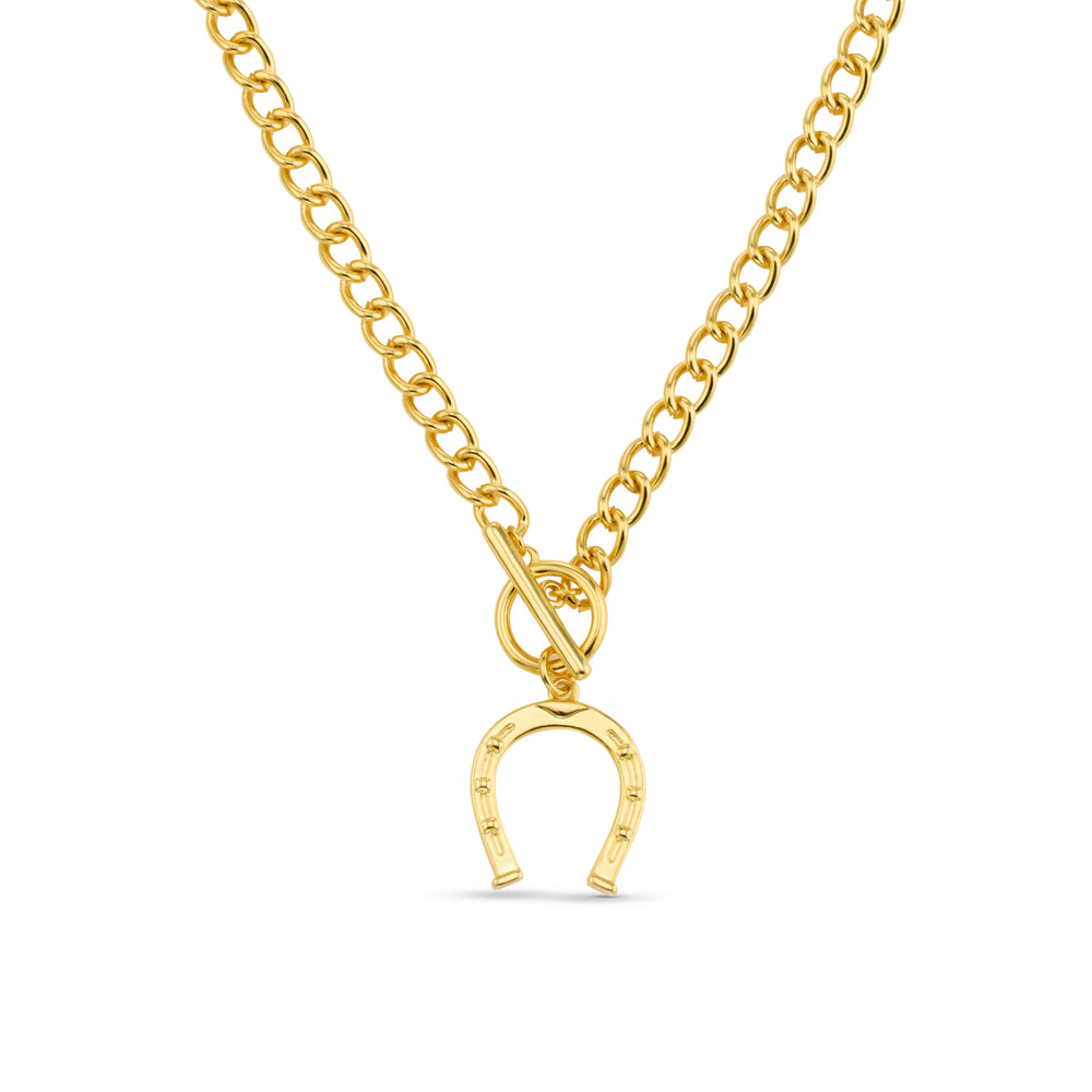 Statement Necklace Default Horseshoe T-Bar Chain Necklace Orelia Jewellery