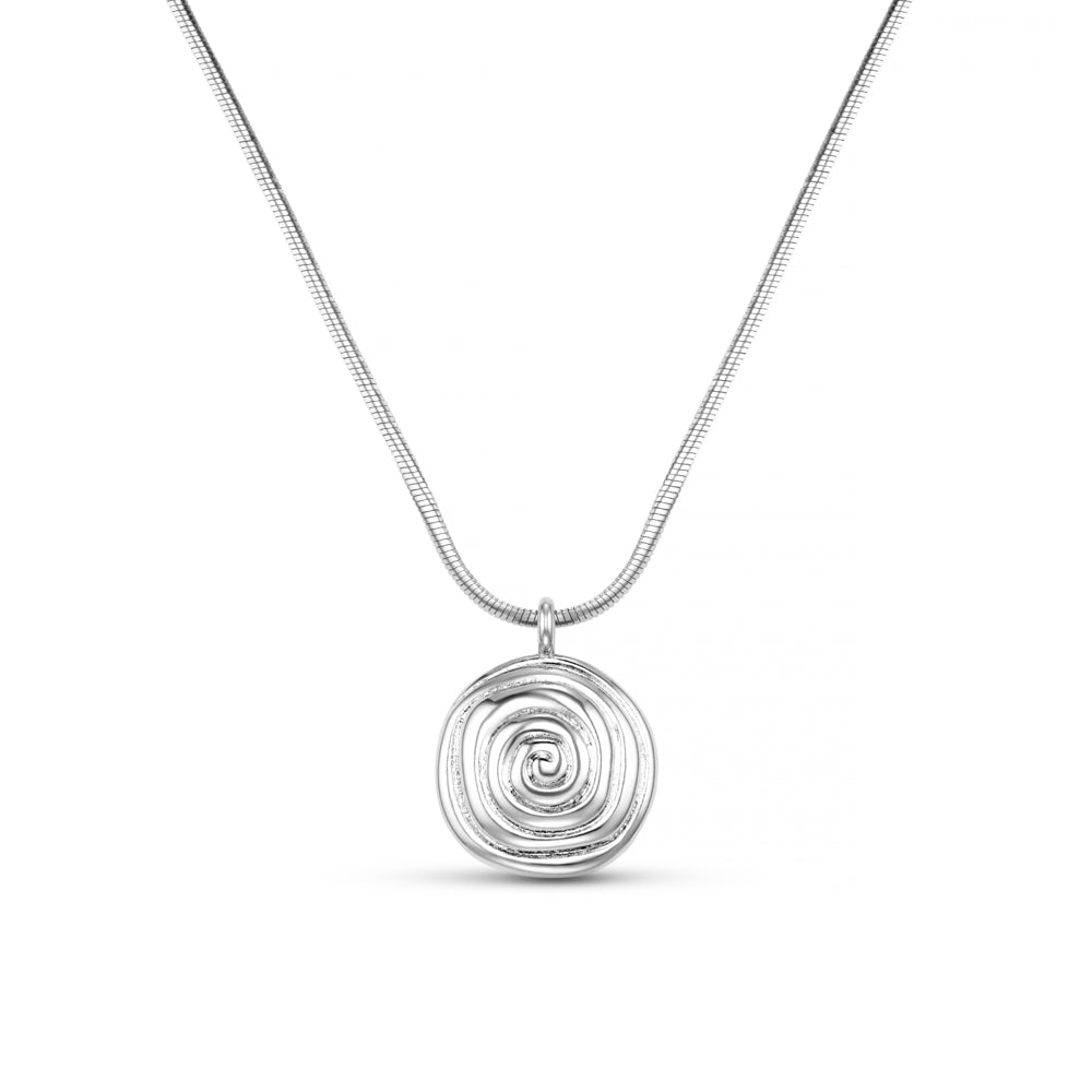 Statement Necklace Default Statement Spiral Pendant Necklace - Silver Orelia Jewellery