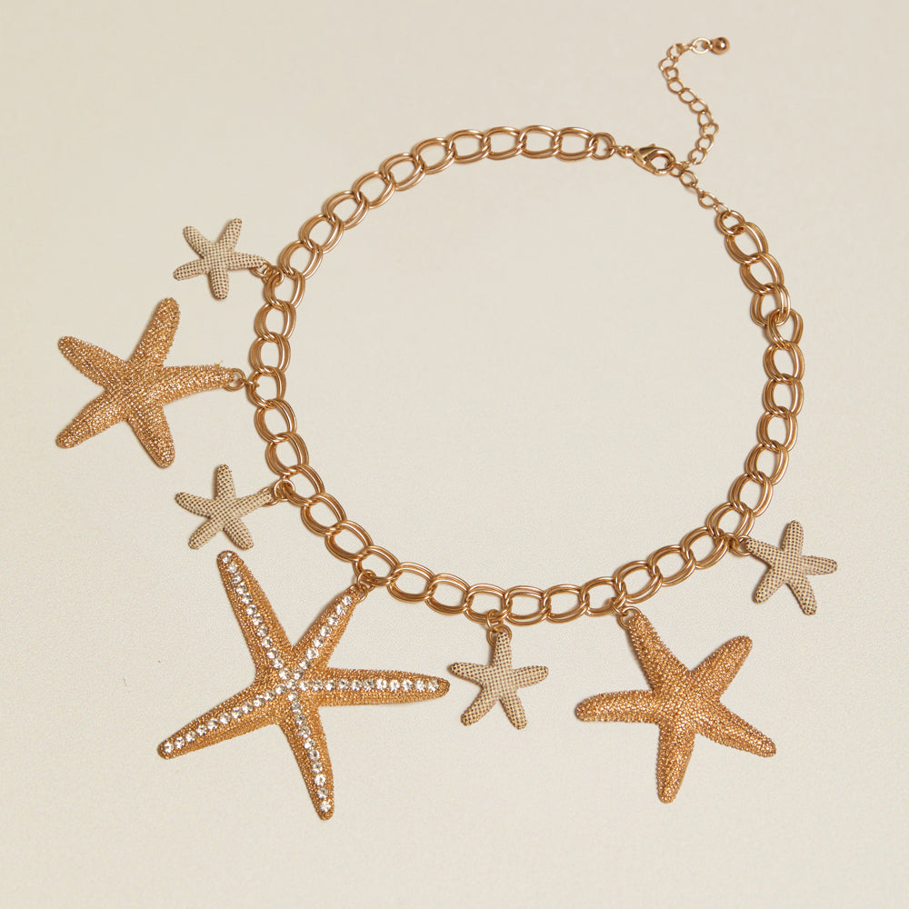 Statement Necklace Default Vintage Statement Starfish Charm Necklace Orelia Jewellery