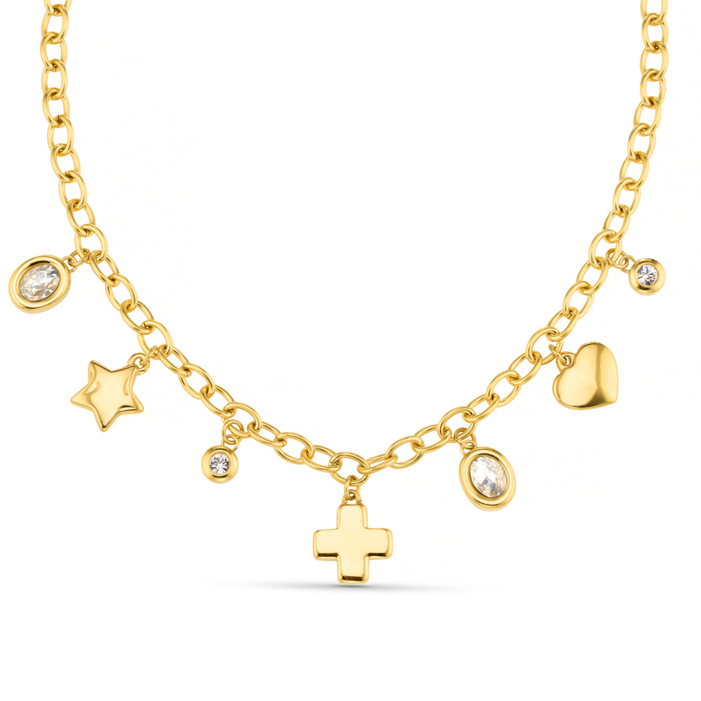 Statement Necklace LUXE Mixed Crystal Charm Necklace Orelia Jewellery