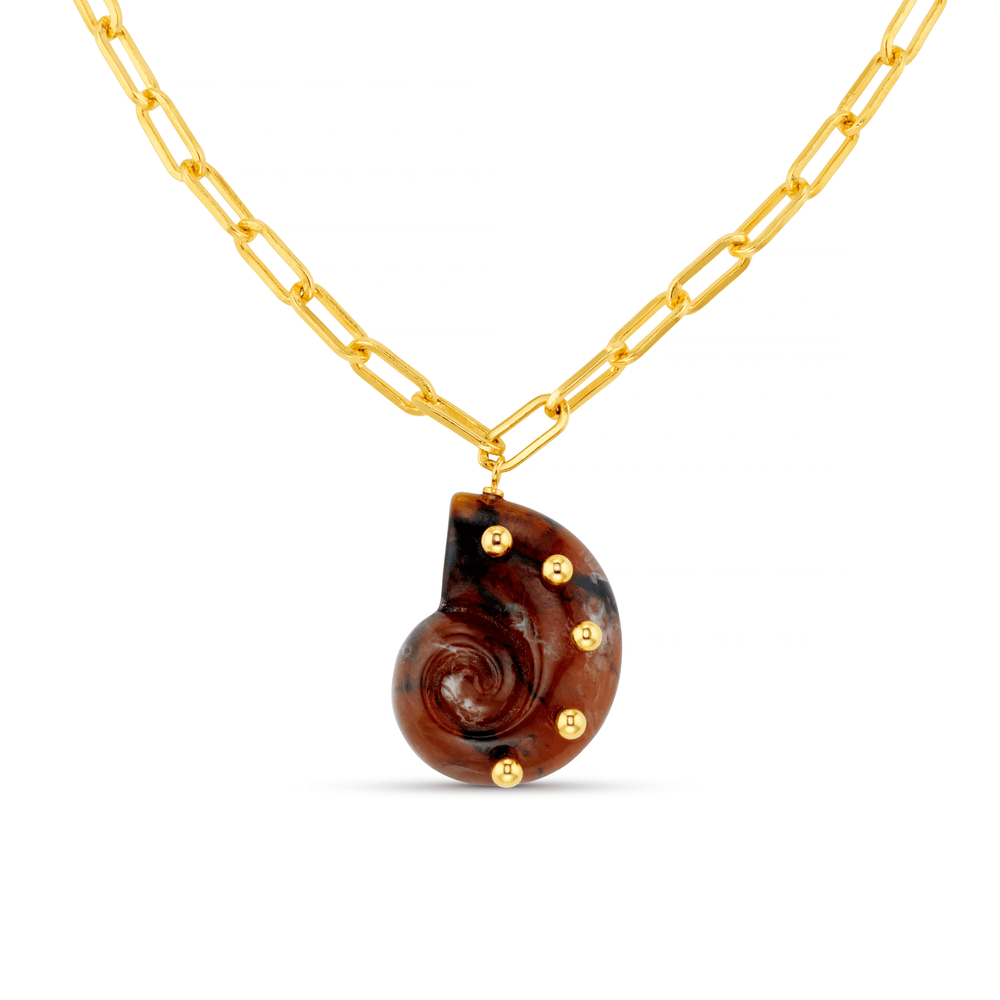 Statement Necklace Studded Resin Ammonite Necklace Orelia Jewellery