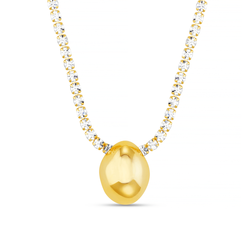 Statement Necklace Tennis Chain & Polished Drop Necklace Orelia Jewellery