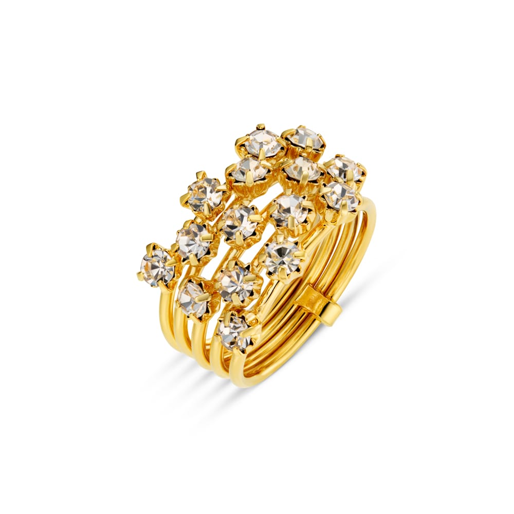 Statement Ring Crystal Cluster Multi-Band Ring Orelia Jewellery