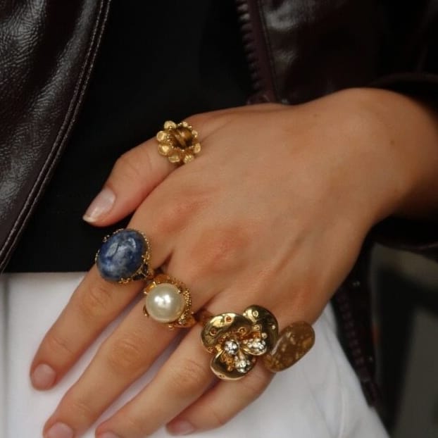 Statement Ring Default Vintage Coral-Incased Pearl Ring Orelia Jewellery