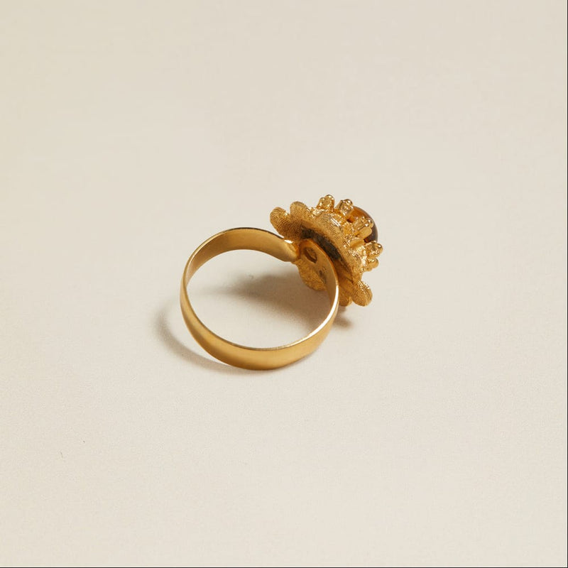 Statement Ring Default Vintage Tiger's Eye Flower Ring Orelia Jewellery