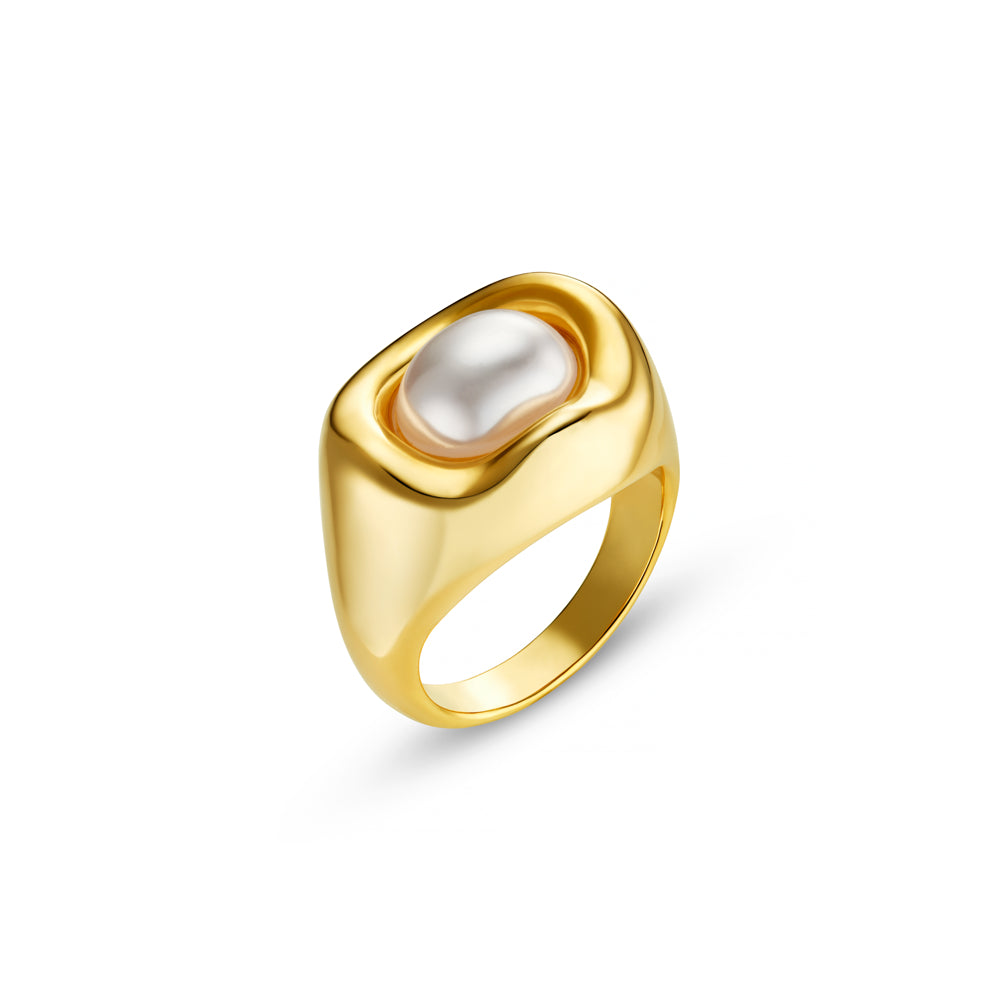 Statement Ring M/L Statement Molten Pearl Ring Orelia Jewellery