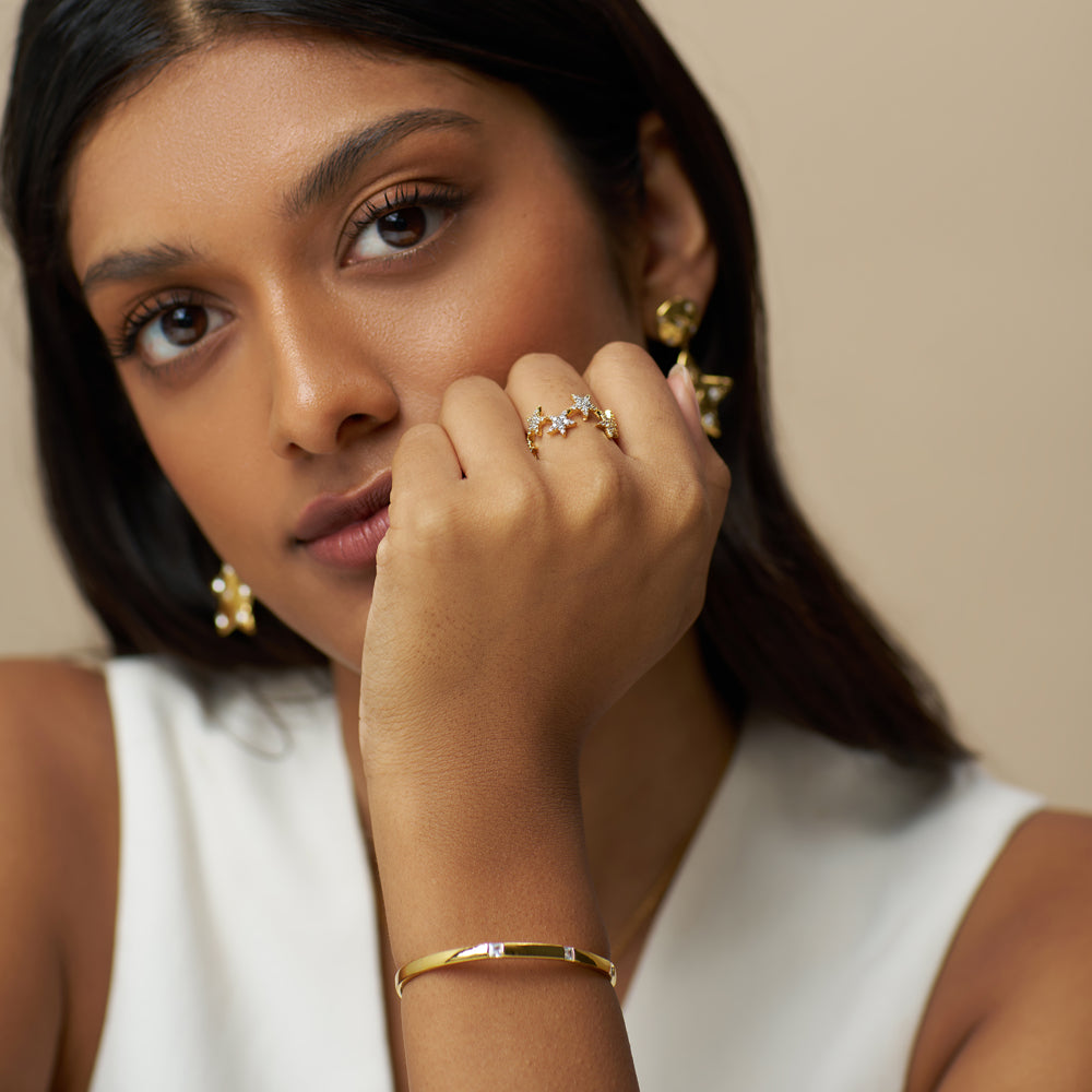 Statement Ring M/L Statement Pavé Star Ring Orelia Jewellery