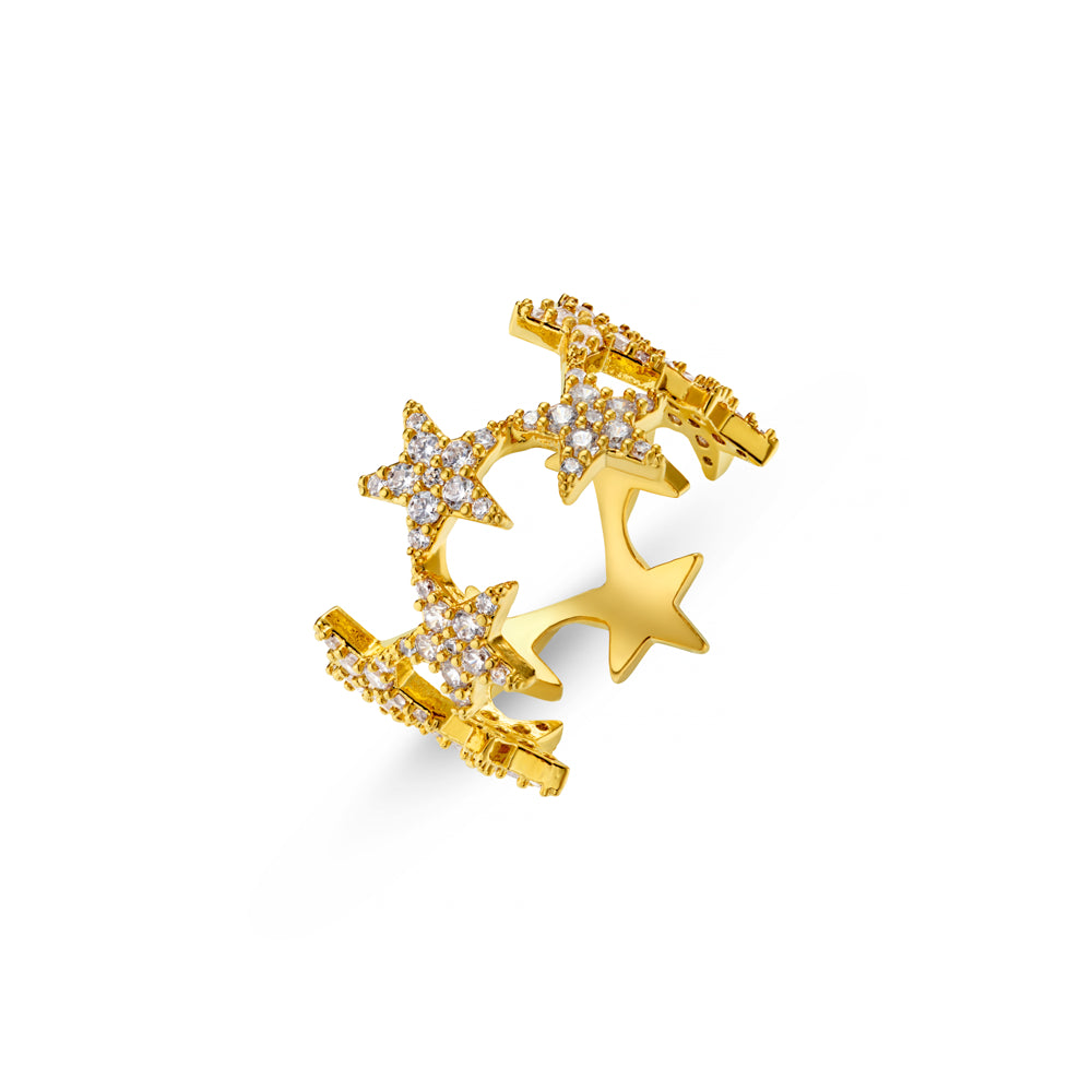 Statement Ring M/L Statement Pavé Star Ring Orelia Jewellery