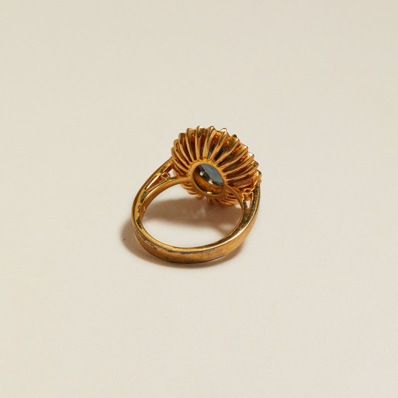 Statement Ring ONE Vintage Pavé & Navy Stone Ring Orelia Jewellery