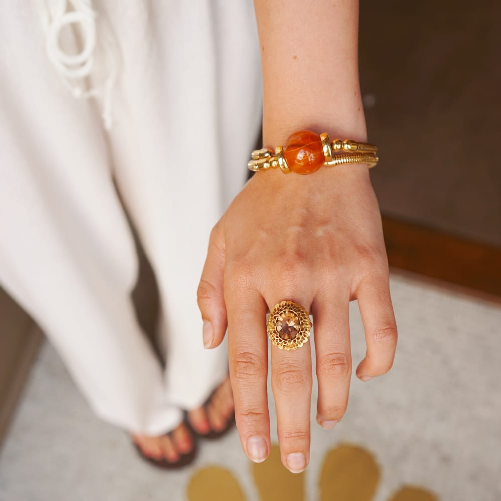Statement Ring Vintage Statement Orange Crystal Ring Orelia Jewellery