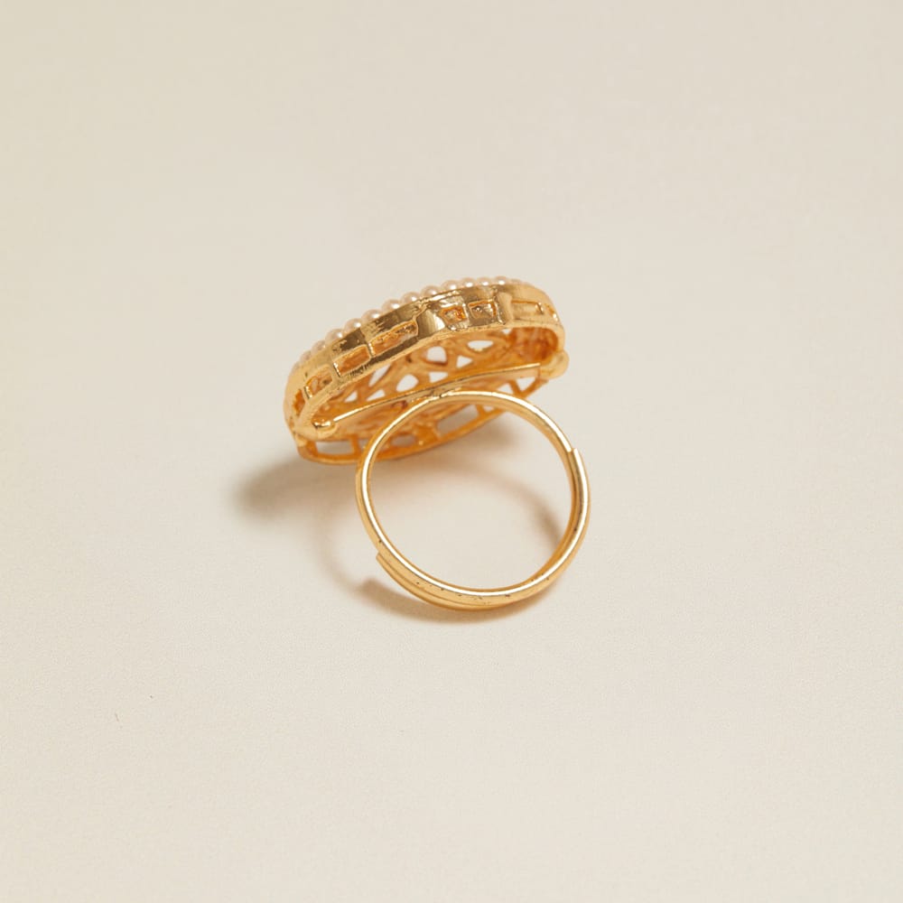 Statement Ring Vintage Statement Pearl & Crystal Ring Orelia Jewellery