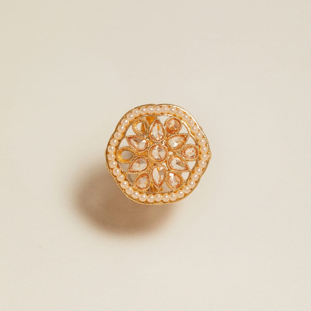 Statement Ring Vintage Statement Pearl & Crystal Ring Orelia Jewellery
