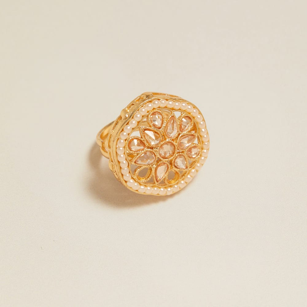 Statement Ring Vintage Statement Pearl & Crystal Ring Orelia Jewellery