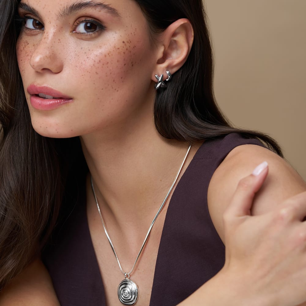 Stud Earrings Default Crossover Wrap Hoop Earrings - Silver Orelia Jewellery