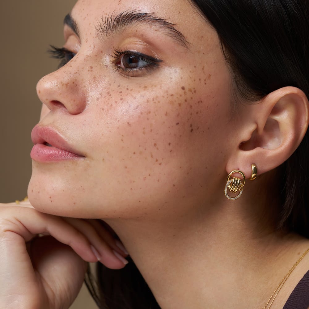 Stud Earrings Default Interlocking Halo Pavé Earrings Orelia Jewellery