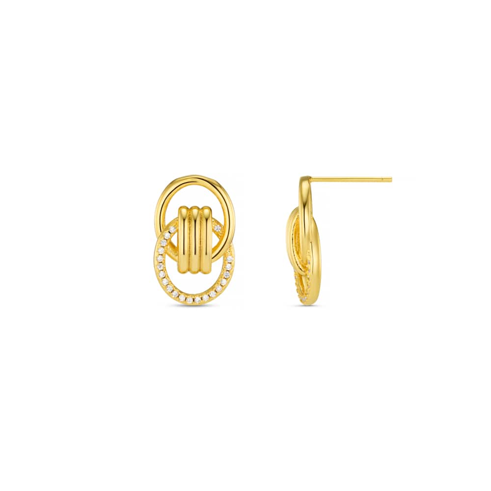 Stud Earrings Default Interlocking Halo Pavé Earrings Orelia Jewellery