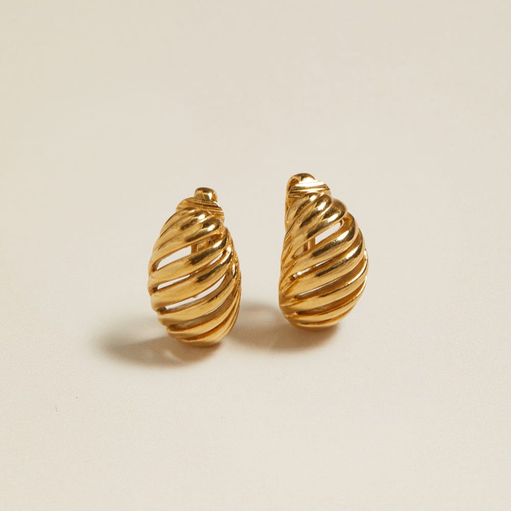 Stud Earrings Default Vintage Scallop Clip-On Earrings Orelia Jewellery