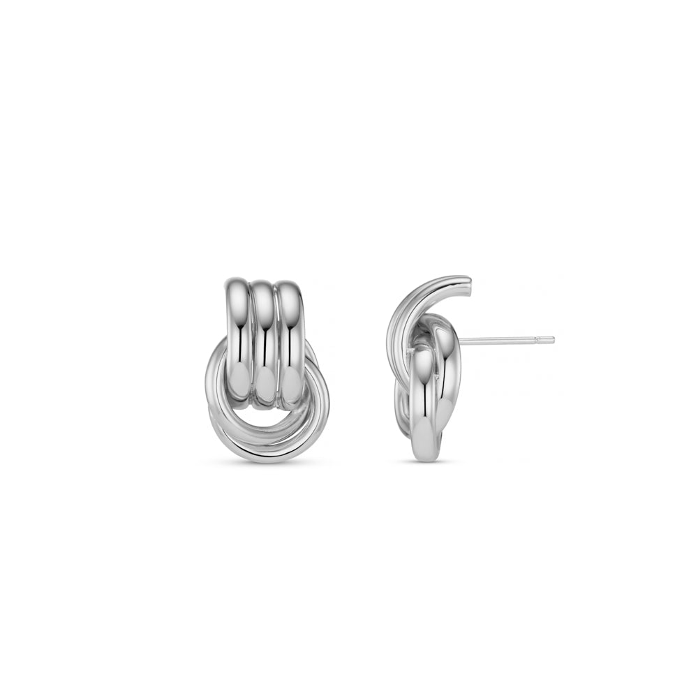 Stud Earrings LUXE Mini Interlocking Stud Earrings - Silver Orelia Jewellery