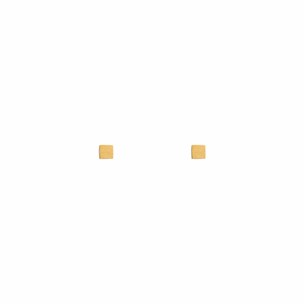 Stud Earrings Metal Square Stud Earrings - Gold Orelia Jewellery