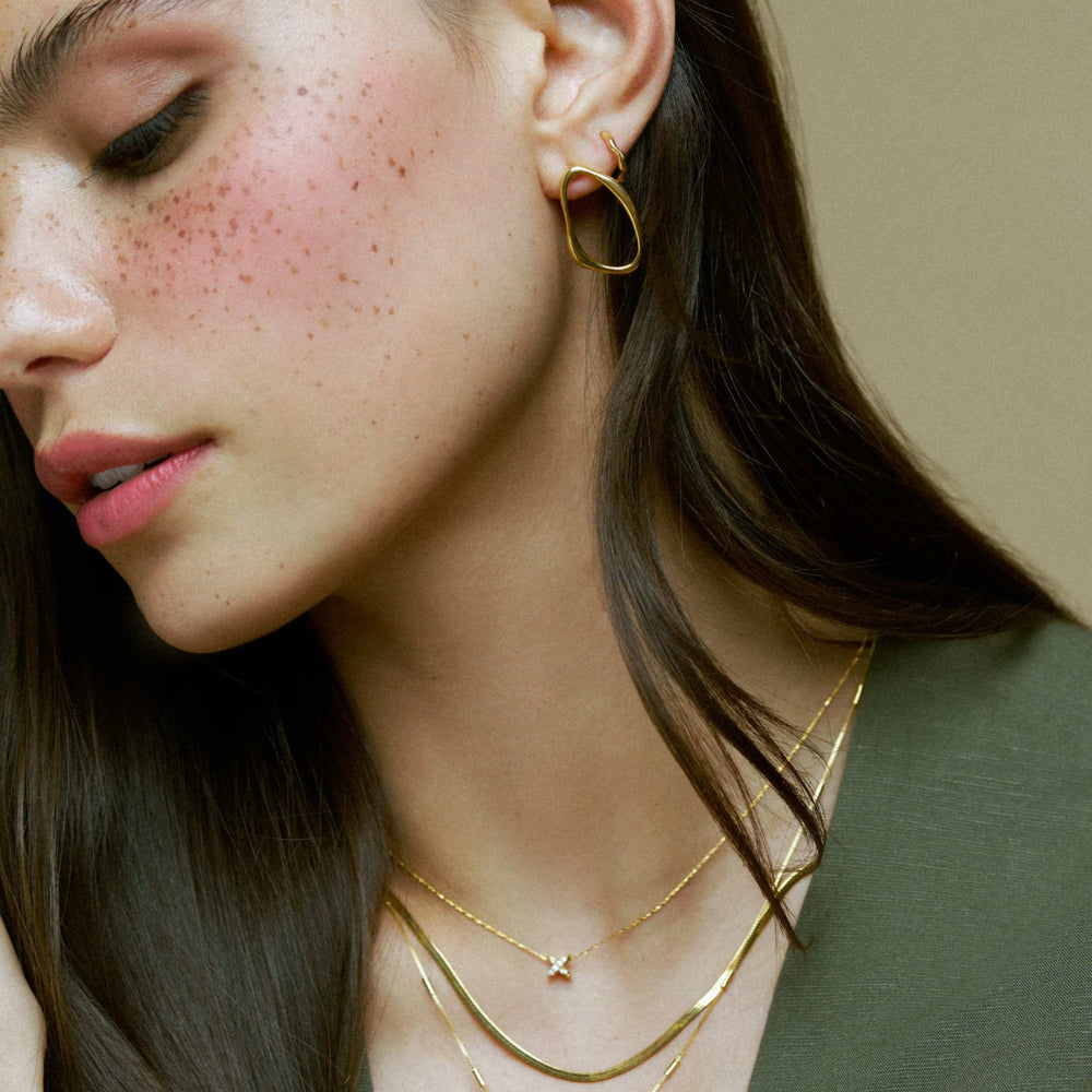 Stud Earrings Open Organic Oval Earrings Orelia Jewellery