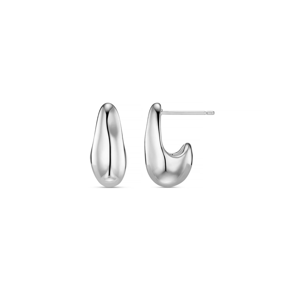 Stud Earrings Organic Teardrop Stud Earrings - Silver Orelia Jewellery