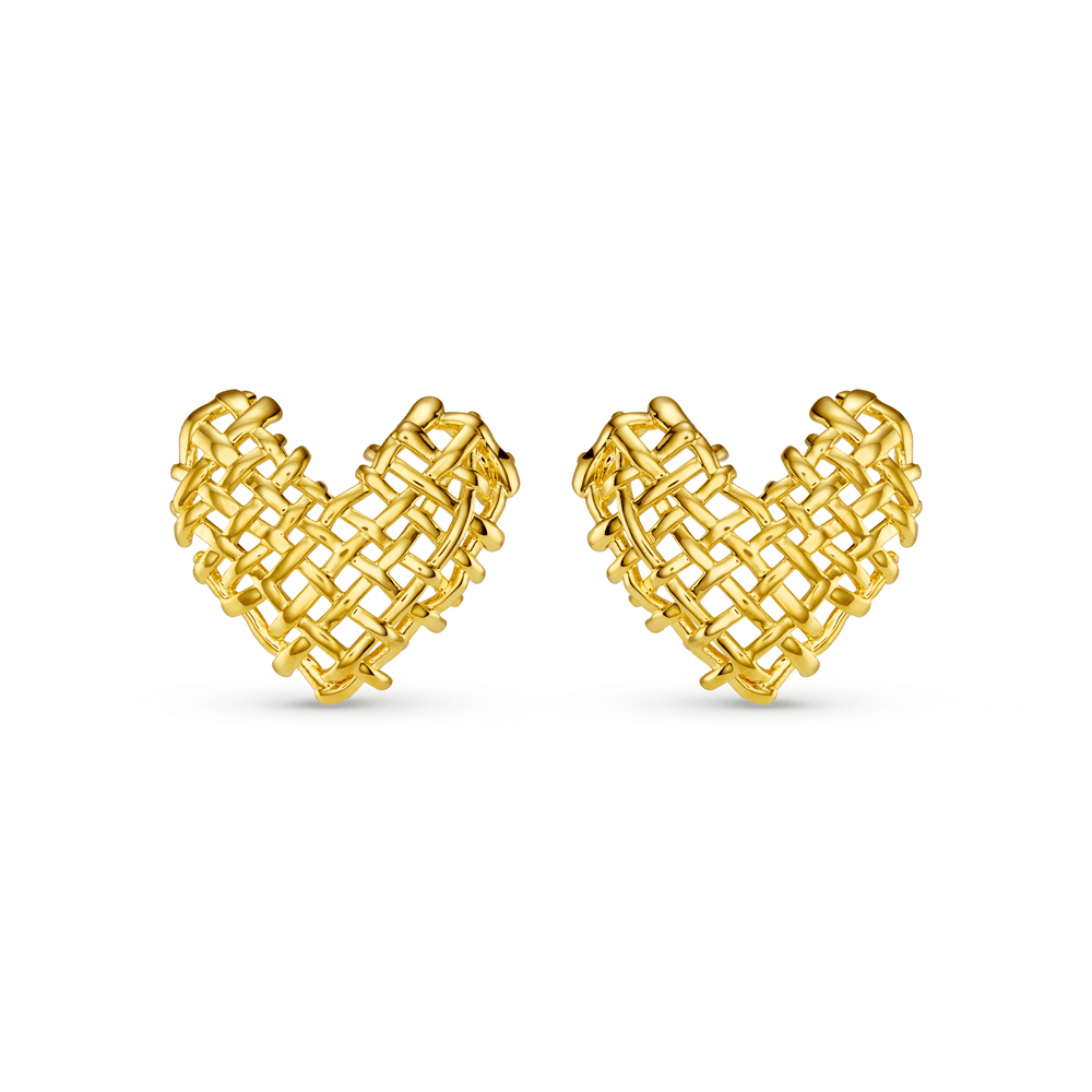 Stud Earrings Statement Woven Heart Stud Earrings Orelia Jewellery