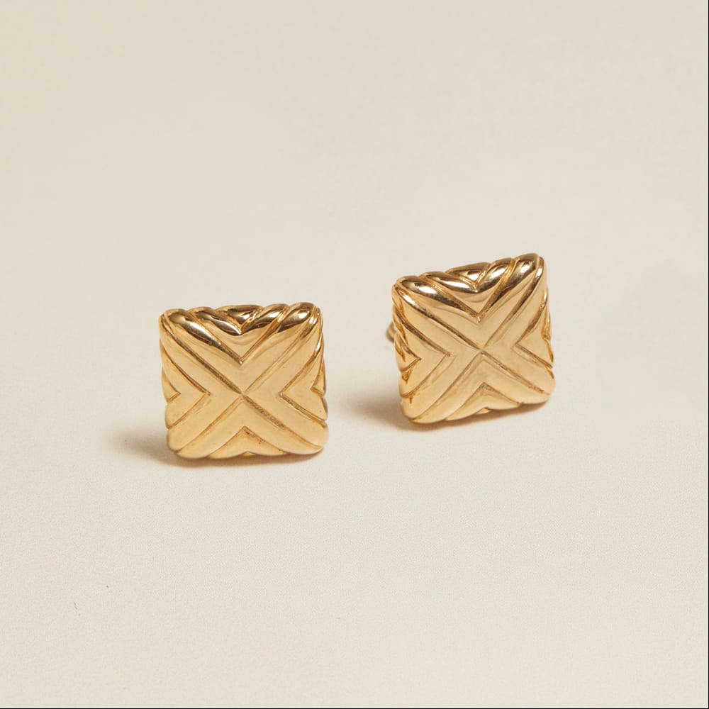 Stud Earrings Vintage Box Stud Clip-On Earrings Orelia Jewellery