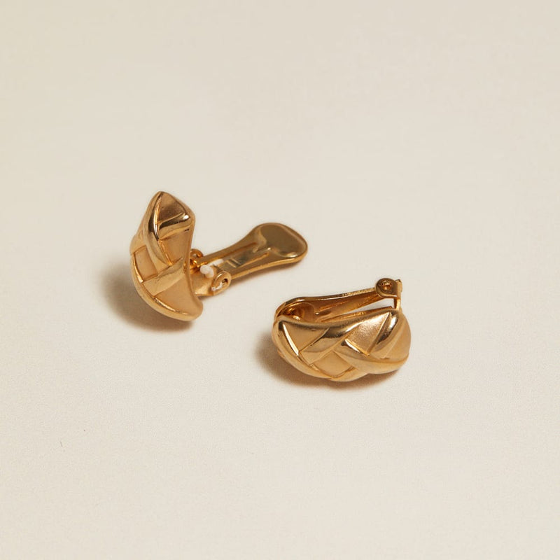 Stud Earrings Vintage Criss-Cross Clip-On Earrings Orelia Jewellery