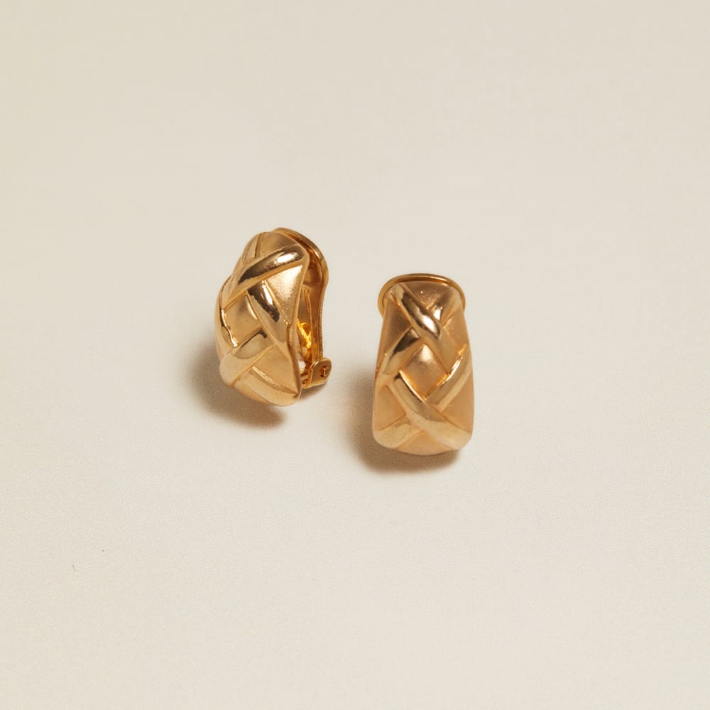 Stud Earrings Vintage Criss-Cross Clip-On Earrings Orelia Jewellery