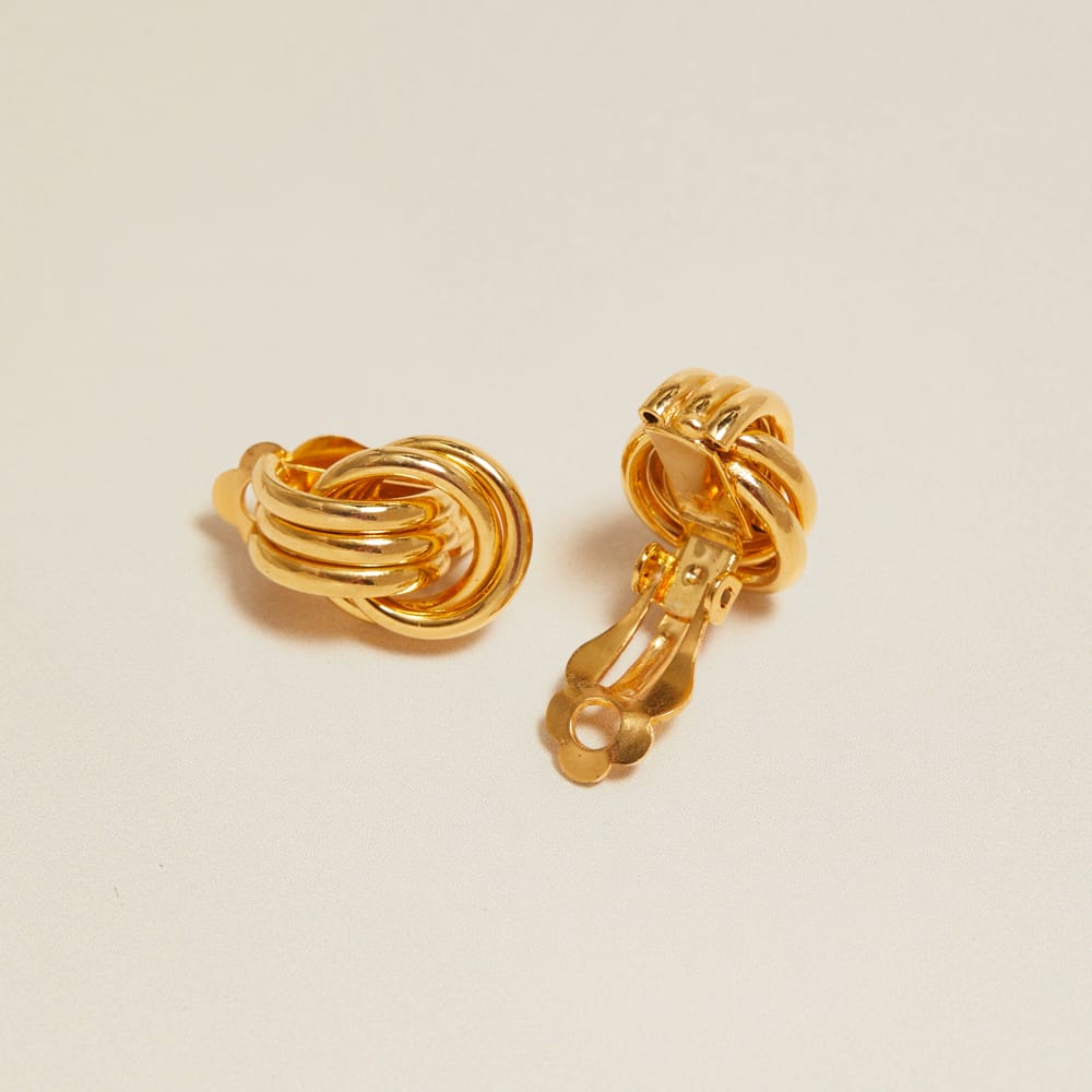 Stud Earrings Vintage Mini Interlocking Clip-On Stud Earrings Orelia Jewellery