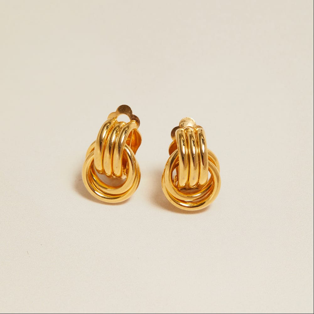 Stud Earrings Vintage Mini Interlocking Clip-On Stud Earrings Orelia Jewellery