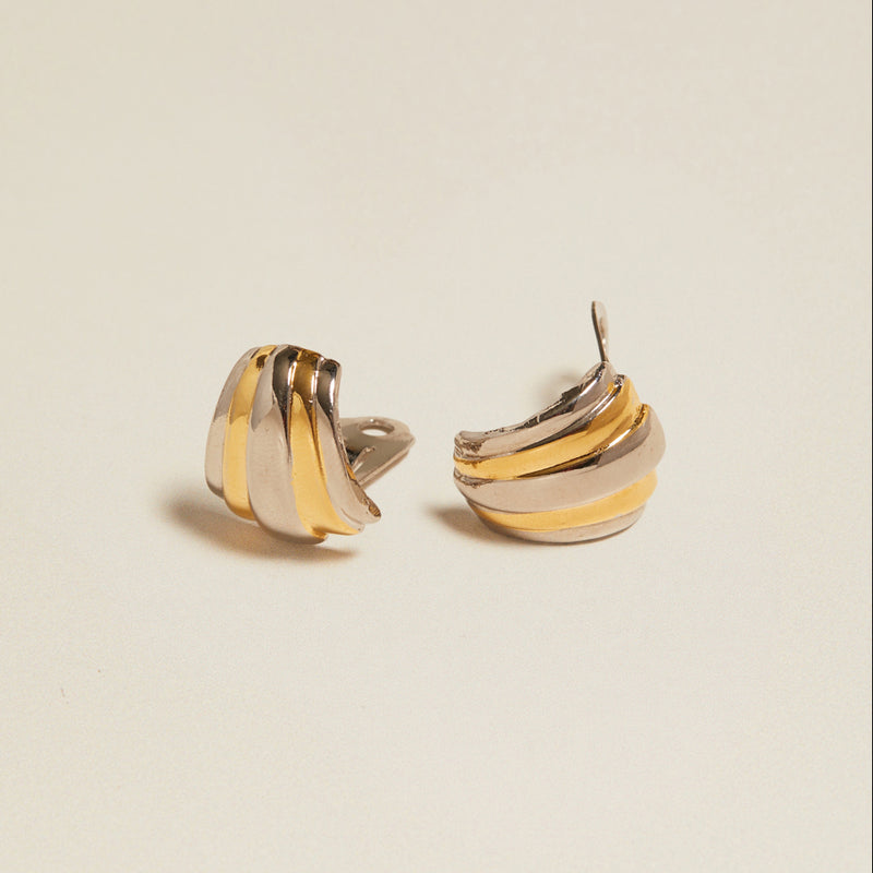 Stud Earrings Vintage Mixed-Plate Fan Clip-On Earrings Orelia Jewellery
